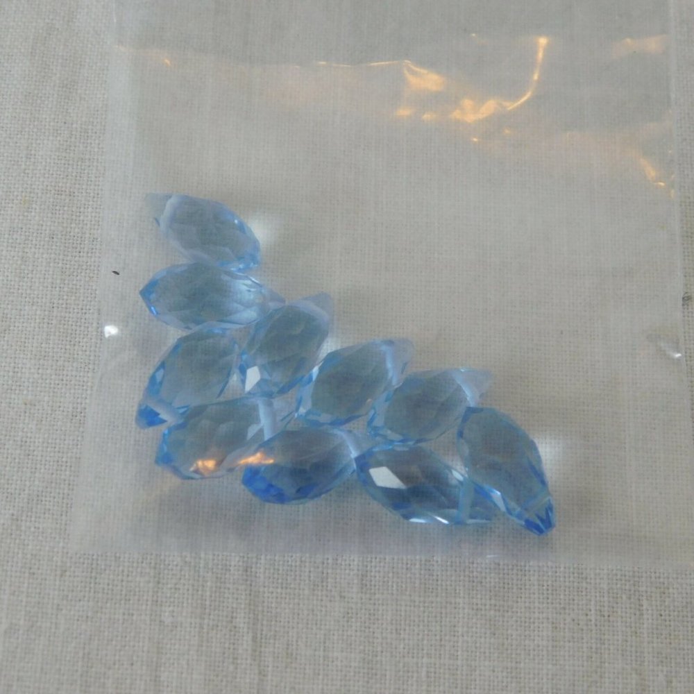 Blue Beads Mixed 8 Packs Round Teardrop Oval Wheels Solid Stripe Faceted Various - Picture 6 of 9